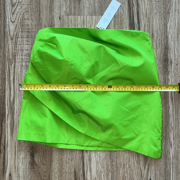 NEW! Zara Lime 🍋🟩 Green Mini Skirt with Rouching - Picture 6 of 8